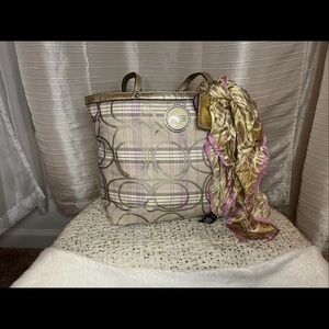Coach purse and scarf